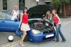 Models Sara Niland, Ciara Flynn, Amy Fitzgerald and Laura Conlon at the launch of the Clare Motor Club Restricted Stage Rally